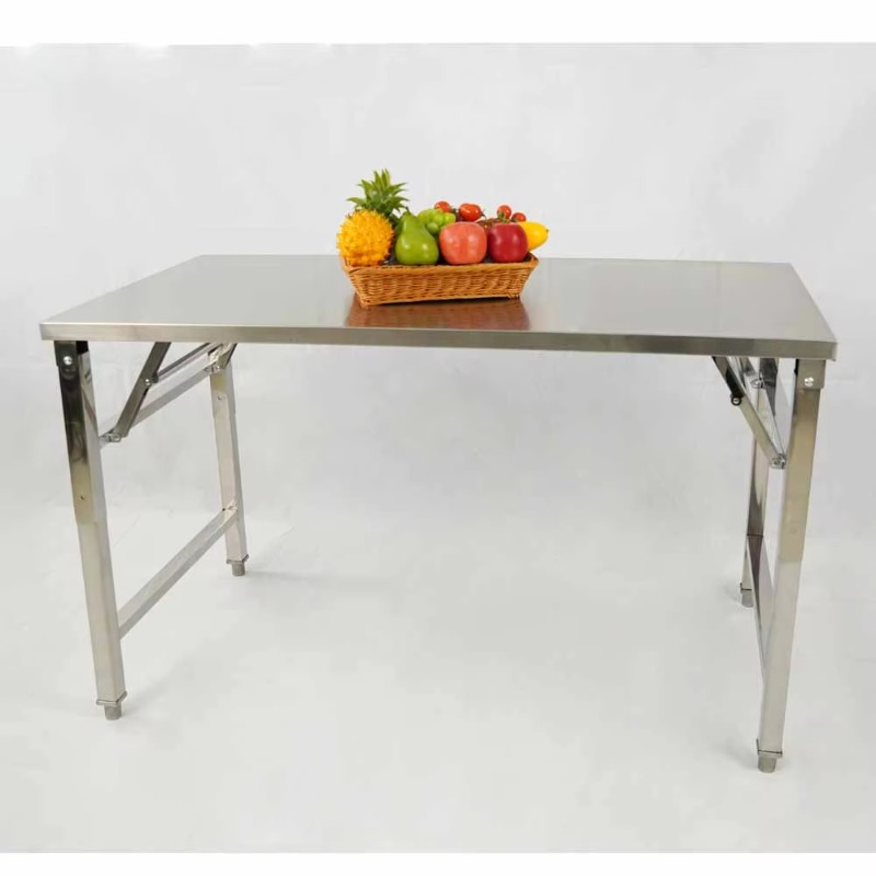 Outdoor Furniture Easy To Clean - Klappbarer Esstisch aus Edelstahl, tragbar, für