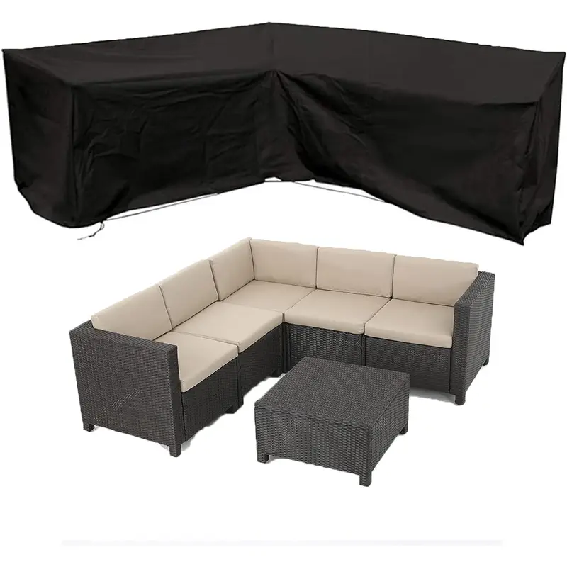 Outdoor Furniture Weatherproof - Anti-UV L-förmige Outdoor-Sofa-Abdeckung Wasserdicht Winddicht Langlebiger