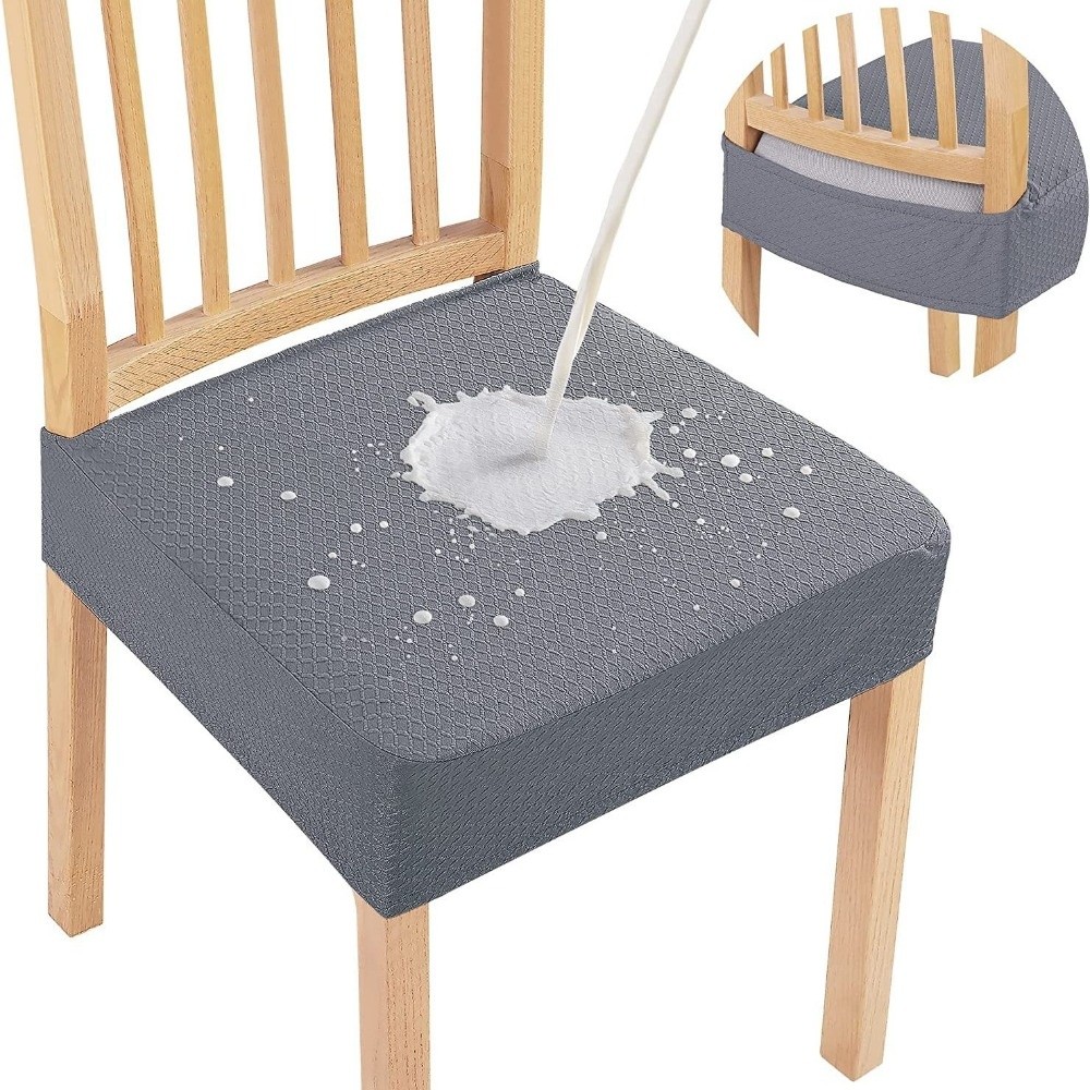 Outdoor Furniture Easy To Clean - Wasserdichte Jacquard-Stuhlbezüge TPU-beschichtetes kariertes Stuhlkissen-Set Langlebig