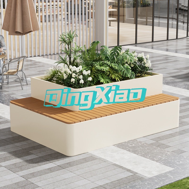 Outdoor Furniture Bench - Gartenbank mit eingebautem Pflanzkasten, wetterbeständiger Sitz