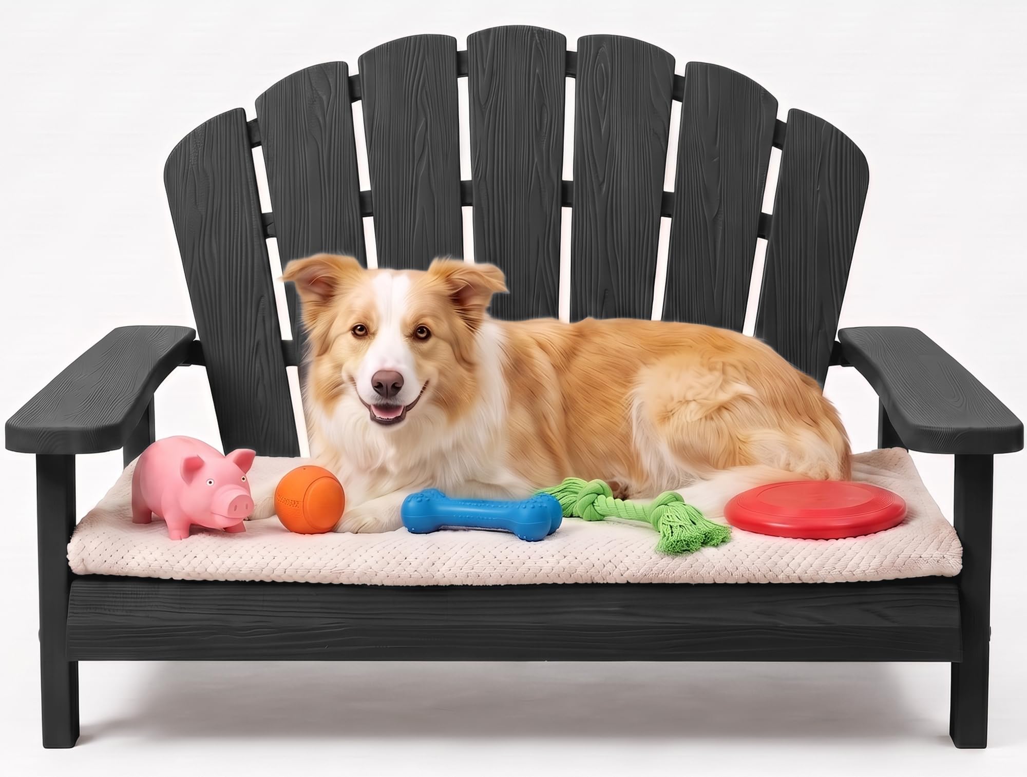 Outdoor Furniture Easy To Clean - Hundesofa, Outdoor-Hundesessel, Schwarz | Wasserdichtes Kunstharz-Haustierbett,