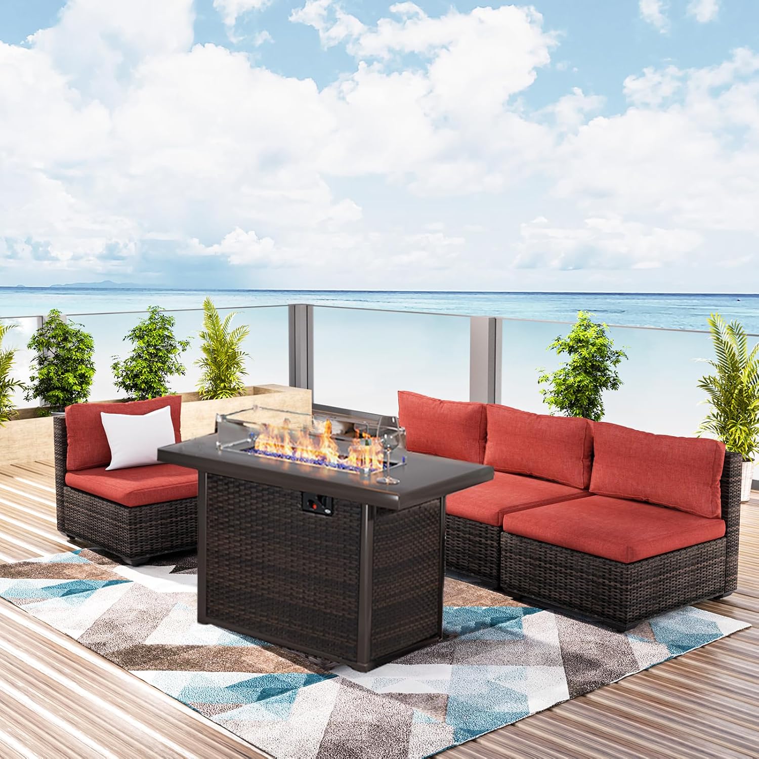 Gartenmöbel-Set mit Feuerstell – Outdoor Furniture With Fire Pit Table Bewertung und Preis