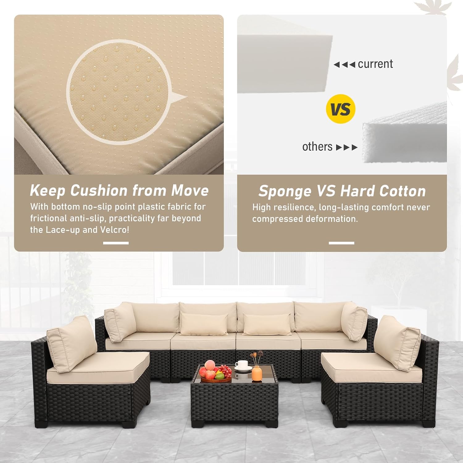 7-teiliges Outdoor-Sofa-Set au – Outdoor Furniture Rattan Bewertung und Preis