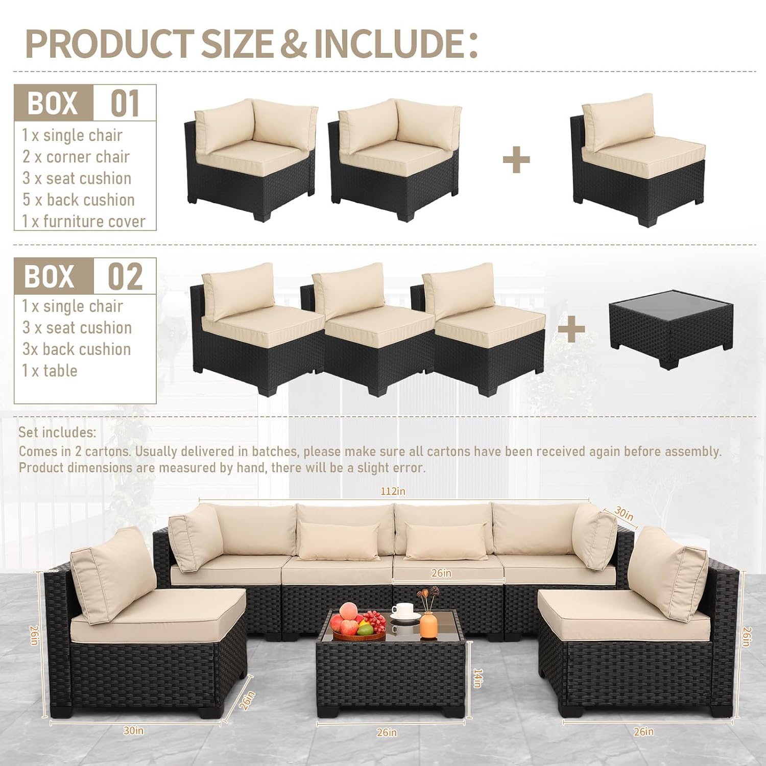 7-teiliges Outdoor-Sofa-Set au – Outdoor Furniture Rattan Bewertung und Preis
