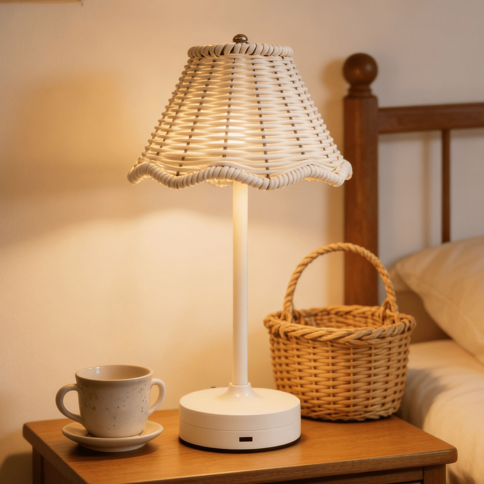 LED Vintage Rattan Tischlampe  – Outdoor Furniture Cafe Bewertung und Preis