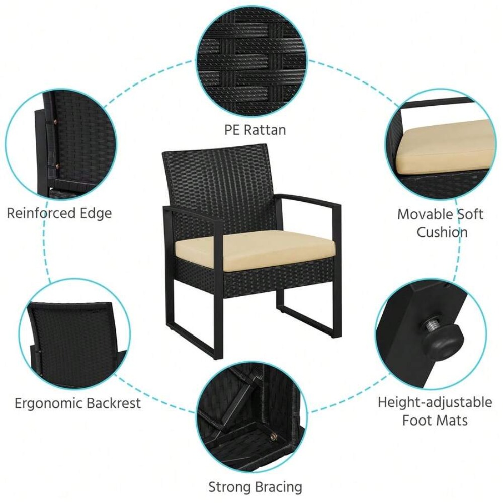 3-teiliges Outdoor-Möbelset au – Outdoor Furniture Rattan Bewertung und Preis