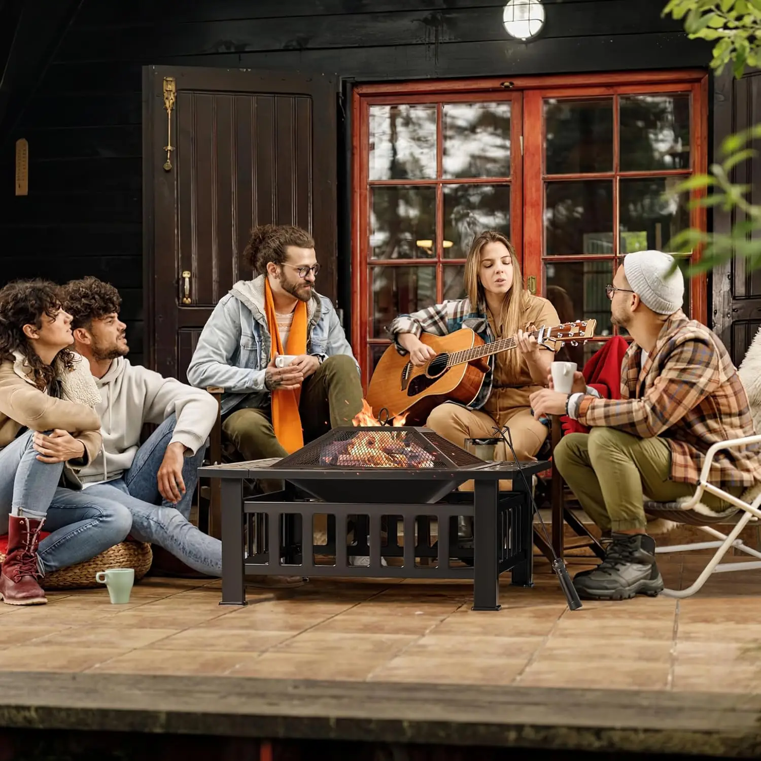 Outdoor-Feuerstelle, 32 Zoll F – Outdoor Furniture With Fire Pit Table Bewertung und Preis