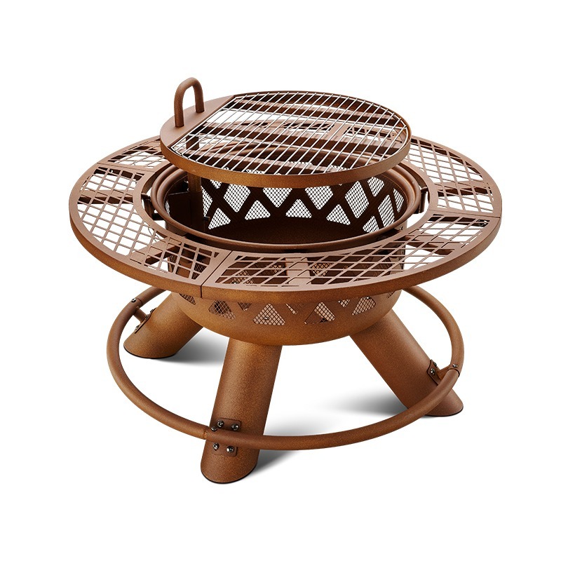 2026 Moderner Outdoor-Stahlgri – Outdoor Furniture With Fire Pit Table Bewertung und Preis