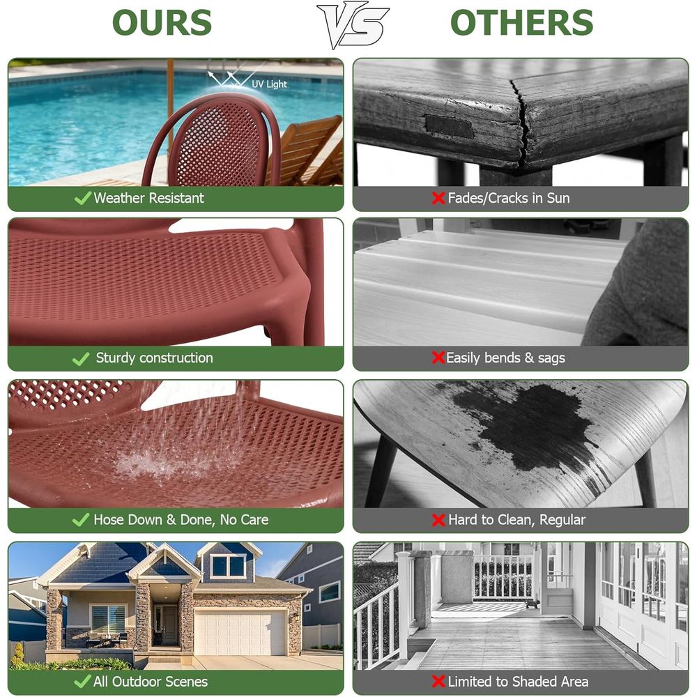 Wetterfeste Stapelbare Esszimm – Outdoor Furniture Easy To Clean Bewertung und Preis