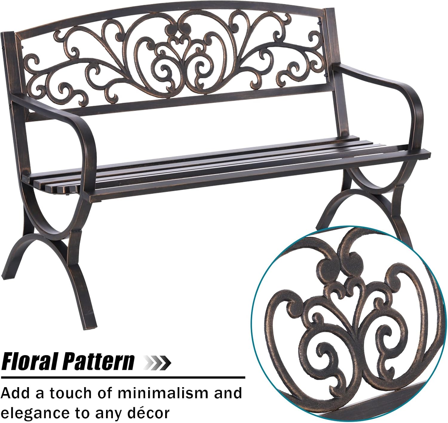 Bronzene 50-Zoll-Gartenbank fü – Outdoor Furniture Bench Bewertung und Preis