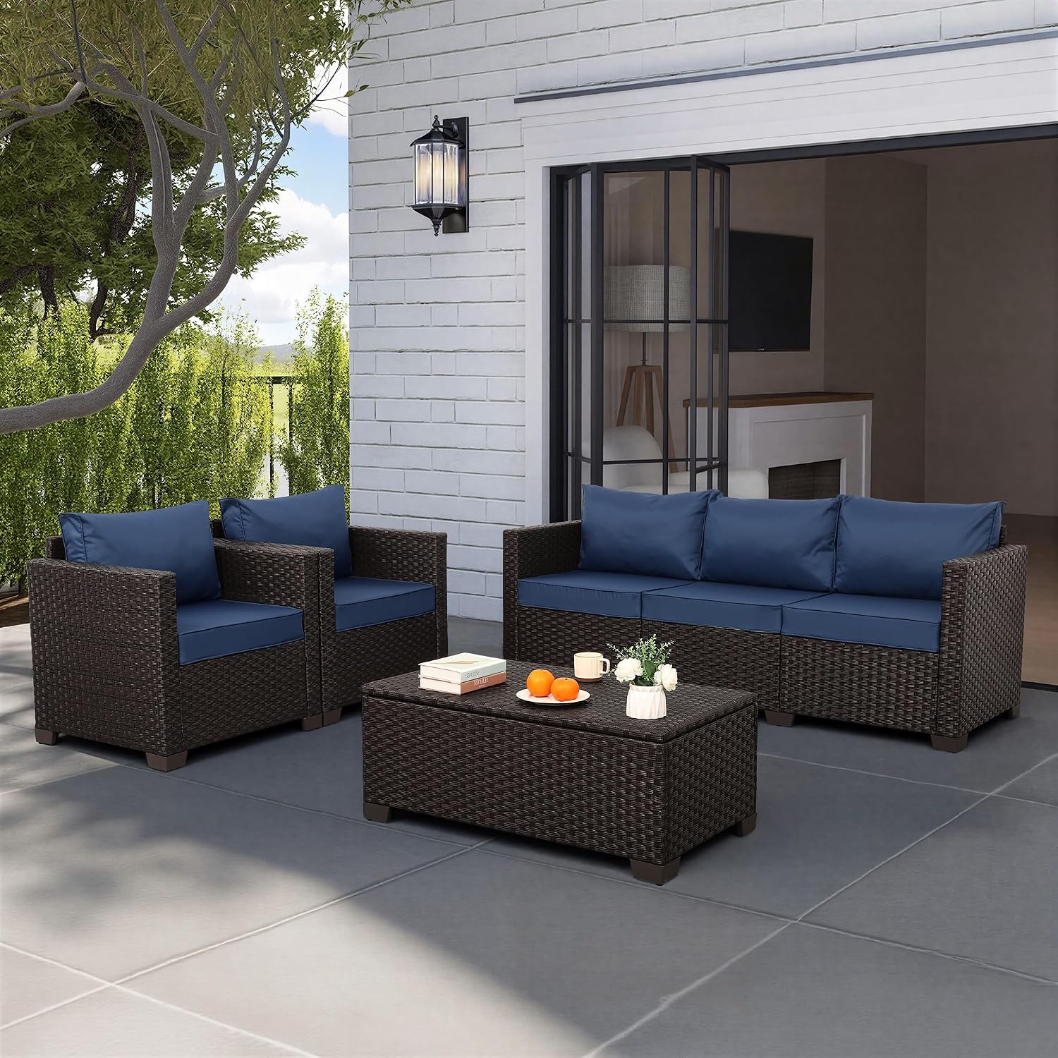 4-teiliges Gartenmöbel-Set, 45 – Outdoor Furniture With Fire Pit Table Bewertung und Preis